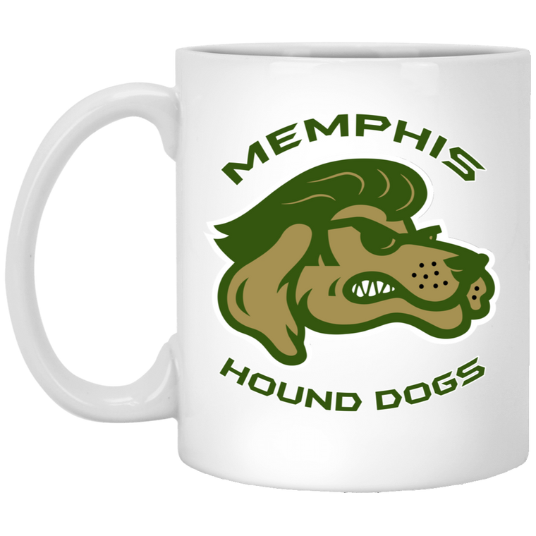 Memphis Hound Dogs Mug 11 oz. White Glossy Ceramic NFL Football Team Drinkware Memphis Hound Dogs Mug 11 oz. White Glossy Ceramic NFL Football Team Drinkware