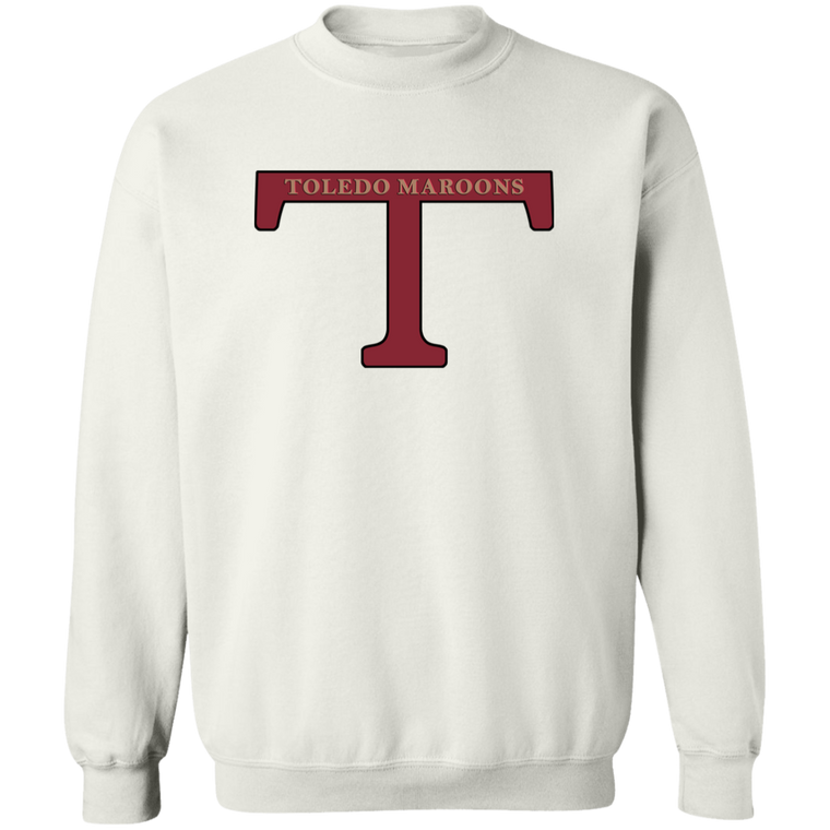 Toledo Maroons Sweatshirt Crewneck Pullover NFL Football Team Fan Apparel color White