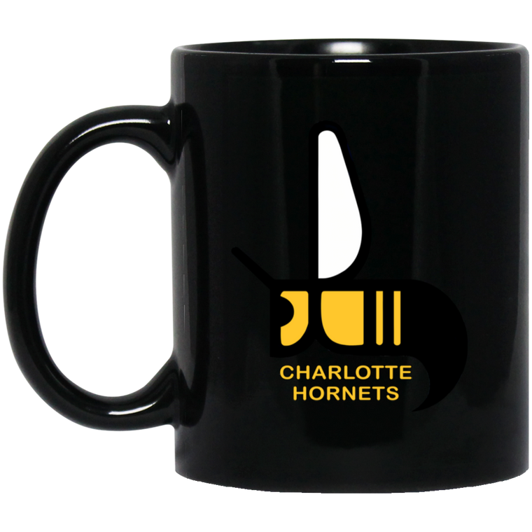 Charlotte Hornets Mug 11 oz. Black Glossy Ceramic WFL Football Team