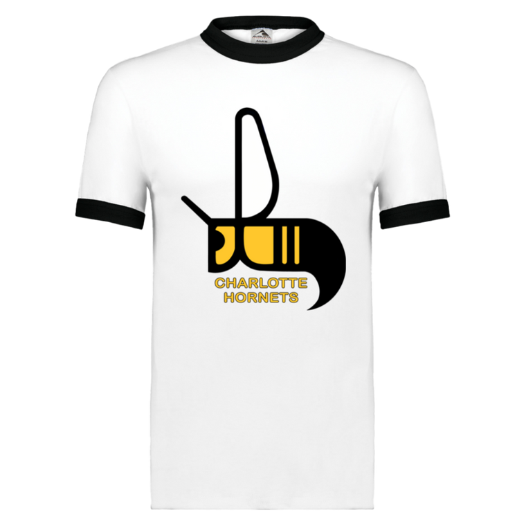 Charlotte Hornets Ringer T-shirt WFL Football Team color White/Black