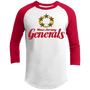 New Jersey Generals USFL Raglan Tee Shirt 3/4 Sleeve - White/Red