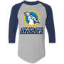 Oakland Invaders USFL Raglan Shirt 3/4 Sleeve - Athletic Heather/Navy