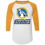 Oakland Invaders USFL Raglan Shirt 3/4 Sleeve - White/Gold