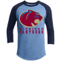 Michigan Panthers USFL Raglan Tee Shirt 3/4 Sleeve - Carolina Blue/Navy