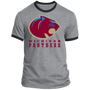 Michigan Panthers USFL Ringer Tee Shirt - Athletic Heather/Jet Black