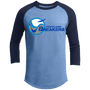 Portland Breakers USFL 3/4 Sleeve Raglan T-shirt - Carolina Blue/Navy