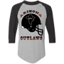 Arizona Outlaws USFL Helmet Colorblock Raglan 3/4 Sleeve Shirt in Athletic Heather/Black