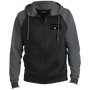 Denver Gold Hoodie Sport Wick Zip in Black/Dark Smoke