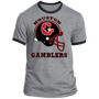 Houston Gamblers USFL T-shirt Rarified Ringer Helmet Detail in Athletic Heather/Jet Black