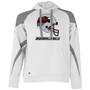 Jacksonville Bulls Helmet Athletic Hoodie Contender in White/Charcoal Heather