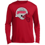 Memphis Showboats USFL Long Sleeve Shirt Activewear Sensation Helmet Detail in True Red