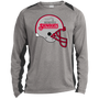 Memphis Showboats USFL Helmet Long Sleeve Shirt Colorblock Challenger in Vintage Heather/Black