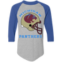 Michigan Panthers Helmet Raglan Shirt 3/4 Sleeve Colorblock in Athletic Heather/Royal