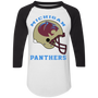 Michigan Panthers Helmet Raglan Shirt 3/4 Sleeve Colorblock in White/Black