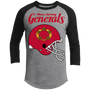 New Jersey Generals USFL Team 3/4 Sleeve Raglan T-shirt - Heather Grey/Black
