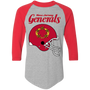 New Jersey Generals USFL Team 3/4 Sleeve Raglan T-shirt - Athletic Heather/Red