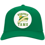 Memphis Tams Cap cotton twill with vegan patch of ABA Basketball Team Logo in color Kelly Green