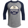 Newark Peppers Raglan Shirt Negro League Baseball color Heather Grey, Navy