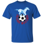 Chicago Mustangs T-shirt Classic NASL Soccer color Royal Blue