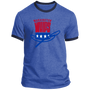 Washington Whips T-shirt Ringer NASL Soccer color Heather Royal Blue/Navy