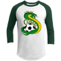 Cleveland Cobras Raglan Shirt Franchise ASL Soccer color White/Forest Green
