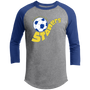 Pennsylvania Stoners Raglan Shirt Franchise ASL Soccer color Heather Grey/Royal Blue