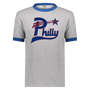 Philadelphia Stars T-shirt Ringer Negro League Baseball color Athletic Heather/Royal Blue