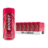 Case of Boost Energy Red Berry 250 ml cans for wholesale cash and carry