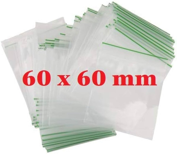 Plain Grip Seal Bags 60mm x 60mm (2⅓"x 2⅓") 100 Pack