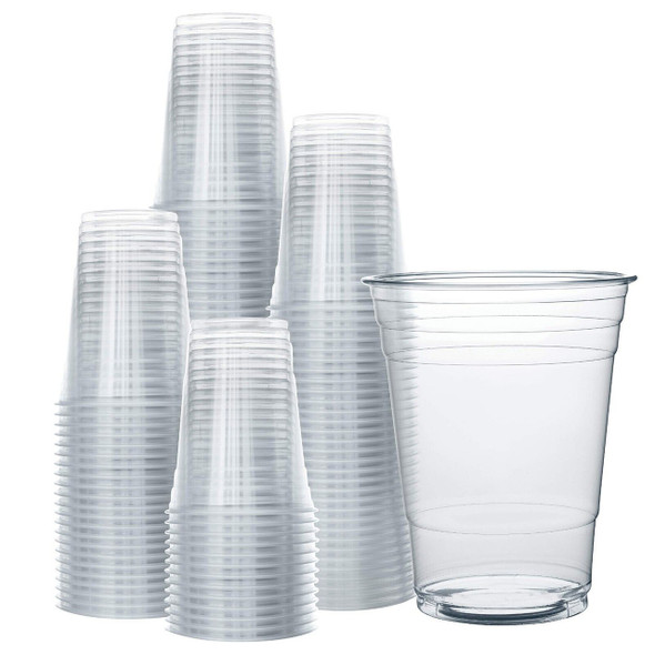 7oz clear non-vending tall plastic cups – disposable cold drink and water cups for office or event use