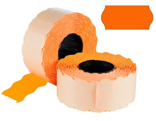 CT4 price gun labels 26x12mm fluorescent orange – 10 rolls of adhesive pricing stickers for retail use