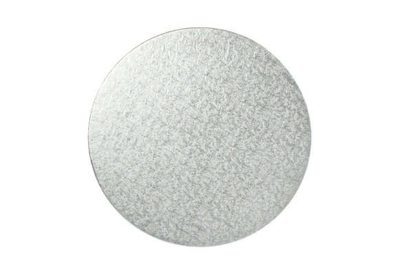 8 inch round embossed cake drum – 12mm thick silver cake board for birthday and event cakes