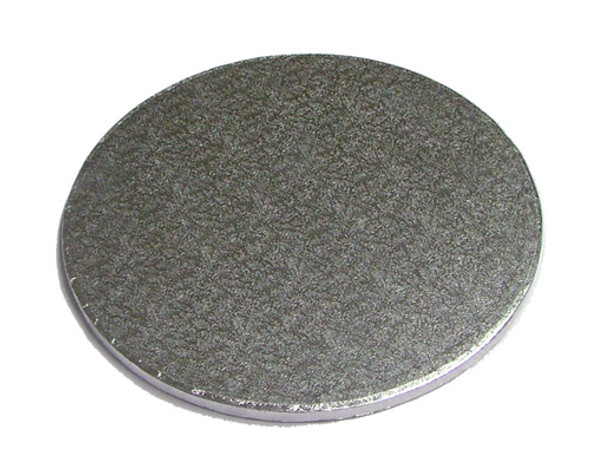 Bulk case of 14 inch round embossed cake drums – 12mm thick silver boards for celebration cakes