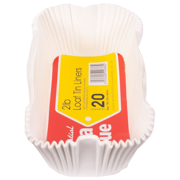 20-pack 2lb loaf tin liners – non-stick greaseproof paper liners for baking bread and cakes