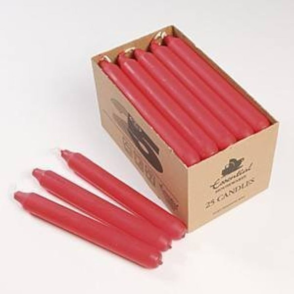 Red 7 inch taper candles – unscented dinner candles for Christmas and decor