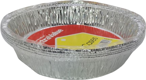 Bulk case of 5-pack flan foil dishes – 21.5cm round aluminium baking trays for catering Bulk case of 5-pack flan foil dishes – 21.5cm round aluminium baking trays for catering