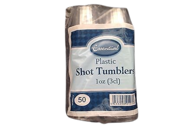 50-pack clear plastic shot glasses – 1oz / 30ml disposable drinkware