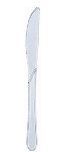 Case of Essential Extra Value 24-pack clear reusable plastic knives