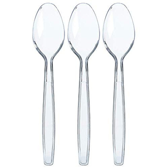 24-pack Essential Extra Value clear reusable plastic teaspoons