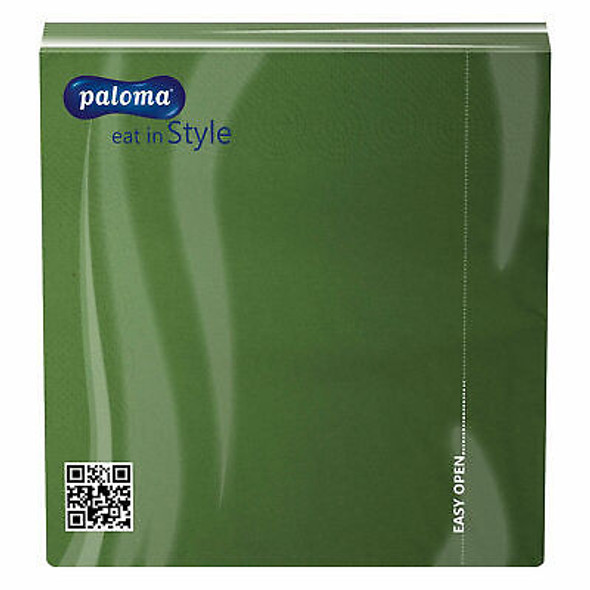 20pk dark green Paloma napkins – 3-ply 33x33cm catering tissue