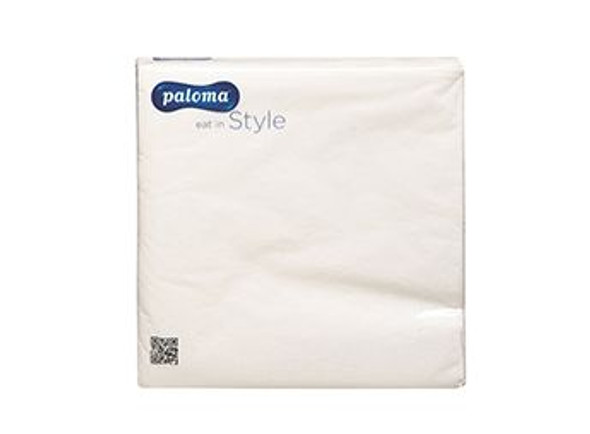 20pk white Paloma table napkins – 3-ply 33x33cm catering tissue