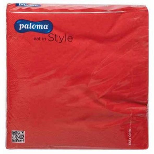 10 x 50pk red 2-ply Paloma napkins – 40x40cm catering grade