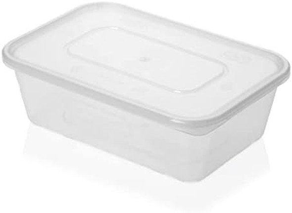 4pk 1000cc EV microwave containers with lids – black and clear set