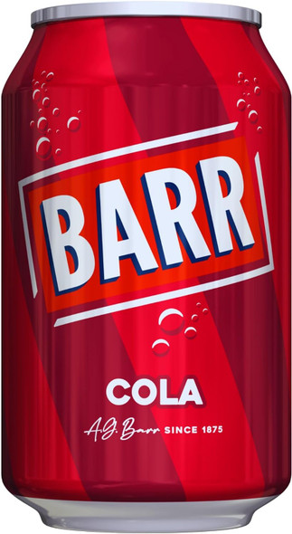 Barr Cola 330ml can front label