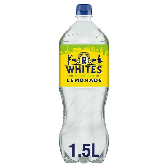 R White’s Premium Lemonade 1.5L bottle front label