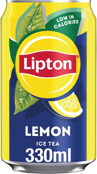Lipton Lemon Iced Tea 330ml can front label
