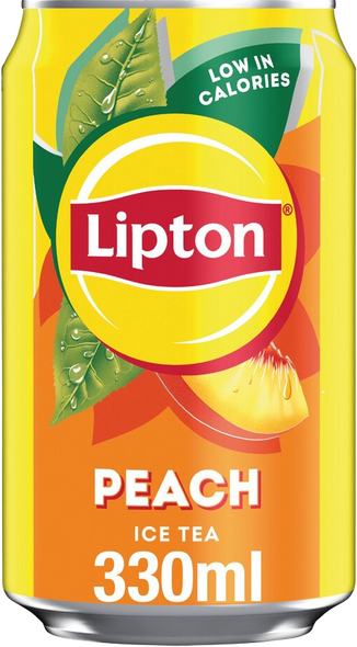 Lipton Peach Iced Tea 330ml can front label