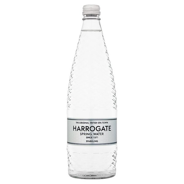 Harrogate Sparkling Spring Water 750ml glass bottle front view