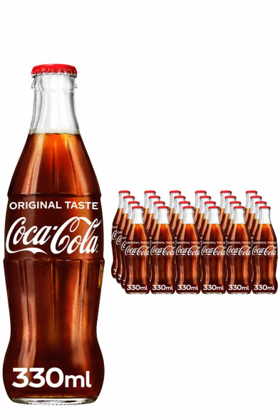 Case of 24 × Coca‑Cola Original 330ml glass bottles for wholesale
