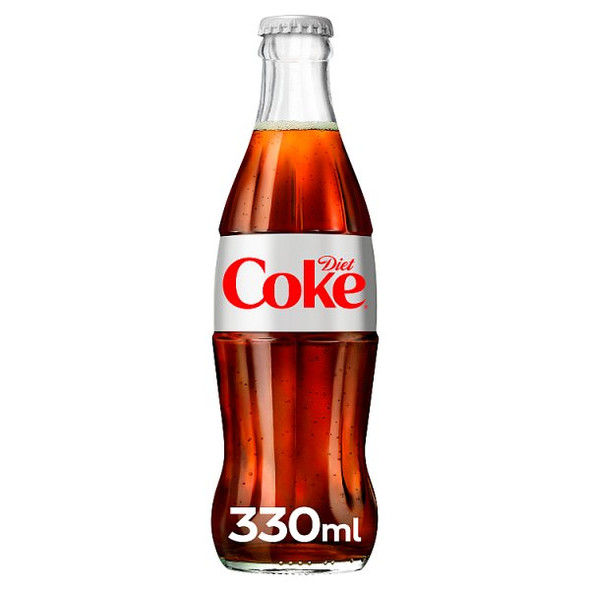 Diet Coke 330ml glass bottle front label